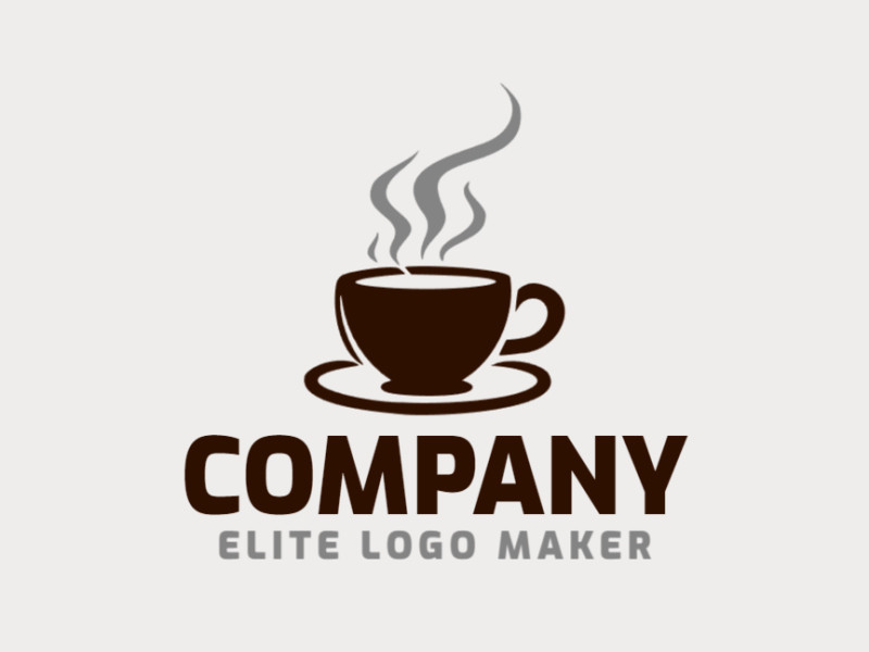 Crie um logotipo vetorizado apresentando um design contemporâneo de uma xícara e estilo minimalista, com um toque de sofisticação e com as cores cinza e marrom escuro.