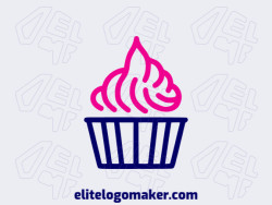 Create an ideal logo for your business in the shape of a cupcake with simple style and customizable colors.
