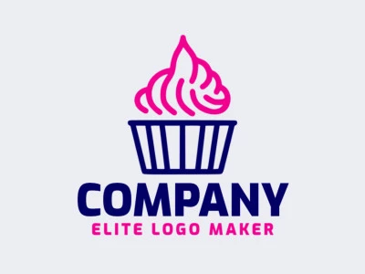 Create an ideal logo for your business in the shape of a cupcake with simple style and customizable colors.