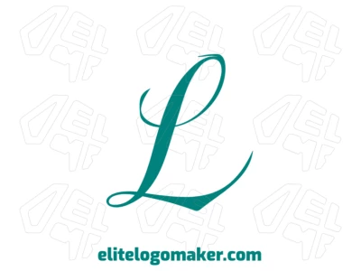 An initial letter logo featuring a cursive "L" with an editable design, offering a stylish and flexible look.