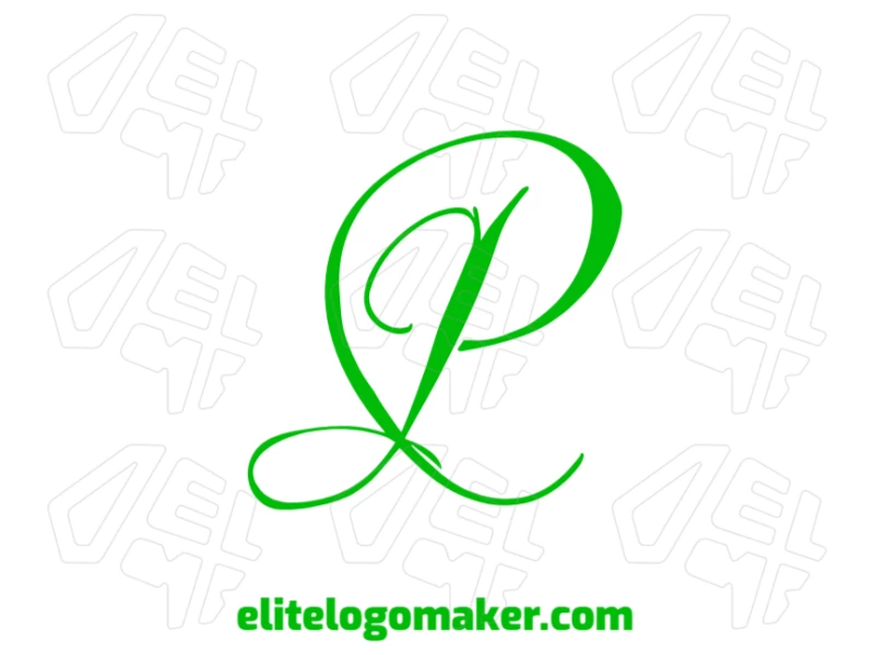 A cursive letter "P" design, perfect for a business logo with a unique and professional touch.