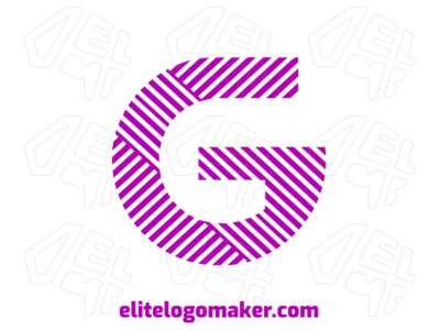 A customizable 'G' illustration with multiple lines, in a striped style, offering a unique and personalized logo design.
