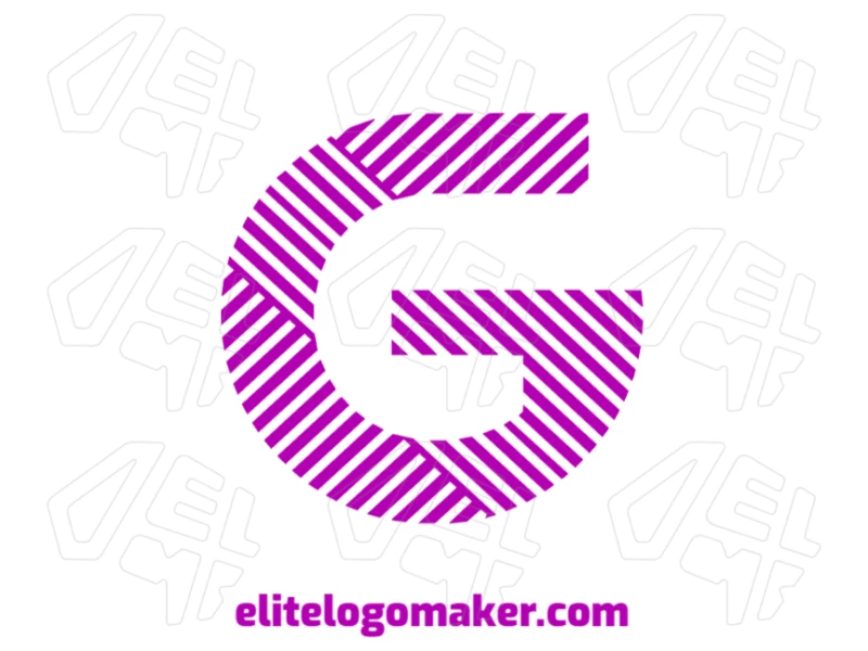Una ilustración personalizable de la letra "G" con varias líneas, en estilo a rayas, ofreciendo un diseño de logotipo único y personalizado.