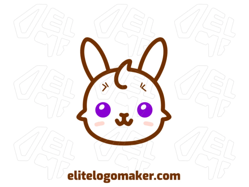 Una cabeza de conejo con diseño personalizable y llamativo, perfecta para un logotipo único y profesional que atrae atención con su carácter juguetón.