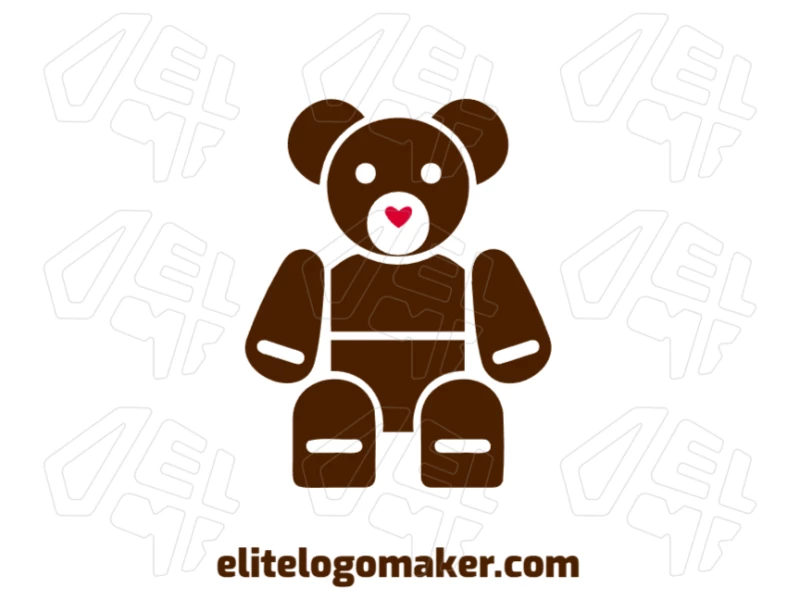 A customizable teddy bear with a pictorial design, featuring soft details and a creative touch for a unique and charming visual identity.