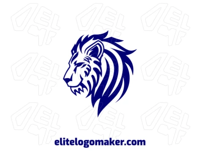 Uma imagem personalizável de um leão selvagem com design interessante, perfeita para criar um logotipo único usando o gerador de logotipos para empresas.