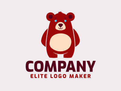 An adorable mascot logo featuring a cute bear, embodying warmth and friendliness in a palette of blue, brown, and beige tones.