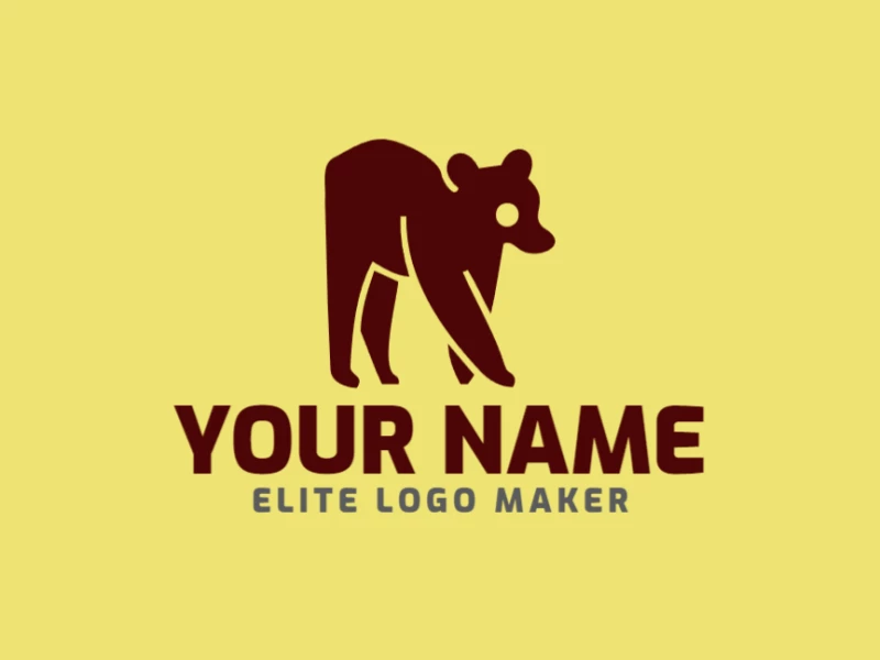 A creative logo featuring a cute brown bear in an abstract style, using soft shapes and gentle curves for a playful and modern look.