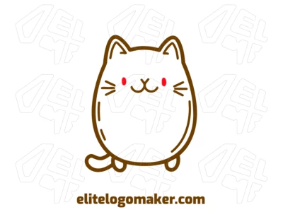 Um gato fofo em estilo abstrato, perfeito para um modelo de logo, oferecendo um design criativo e divertido.
