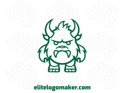 Uma ilustração criativa de um monstrinho com estilo simples e design simétrico, perfeito para criar seu logotipo único on-line.