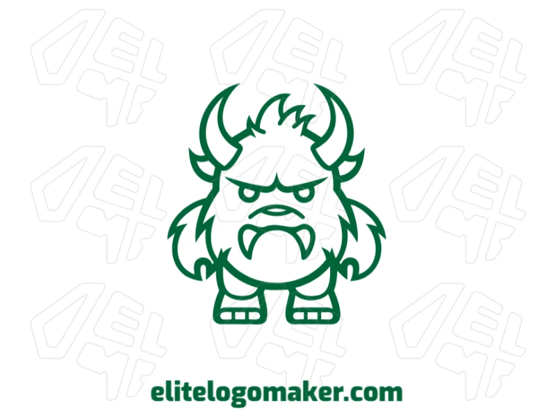 Uma ilustração criativa de um monstrinho com estilo simples e design simétrico, perfeito para criar seu logotipo único on-line.