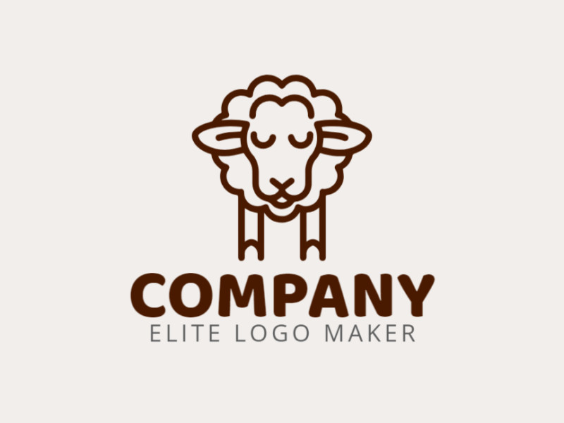 A charmingly childish logo featuring a cute sheep, radiating innocence and joy in a warm shade of dark brown.