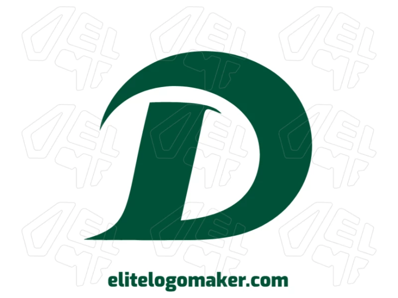 Um design de logotipo simples e elegante, apresentando a letra "D" com design minimalista, perfeito para criar um logotipo moderno e elegante.