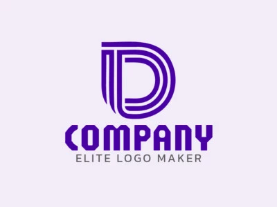 Un logotipo creativo y lujoso que presenta la letra 'D' decorativa, diseñado en un estilo minimalista con líneas limpias para una identidad de marca elegante y moderna.