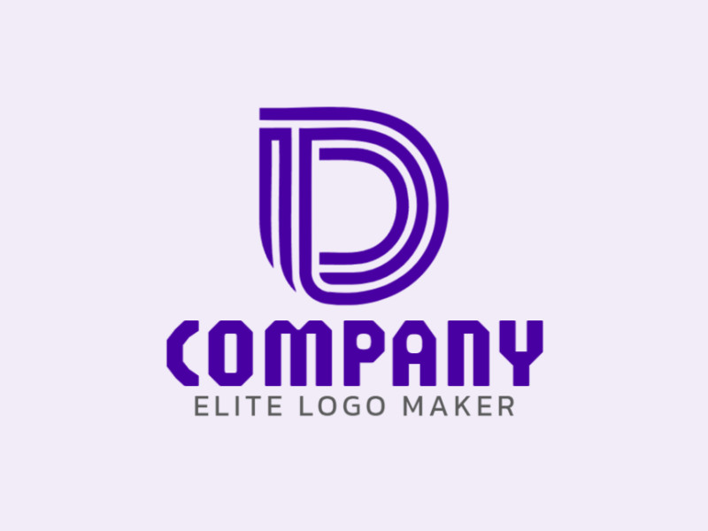 A luxurious and creative logo featuring a decorative letter 'D', designed in a minimalist style with clean lines for an elegant and modern brand identity.