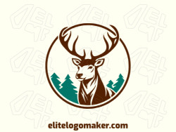 Introducing a deer-inspired logo, featuring shades of green and brown. This creative logo design is sure to catch the eye.