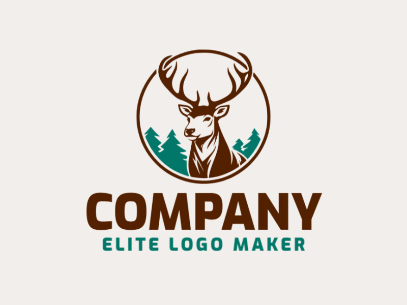 Introducing a deer-inspired logo, featuring shades of green and brown. This creative logo design is sure to catch the eye.