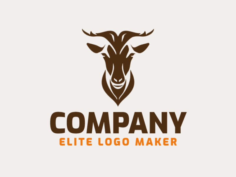 Ideal logo for different businesses in the shape of a deer, with creative design and symmetric style.