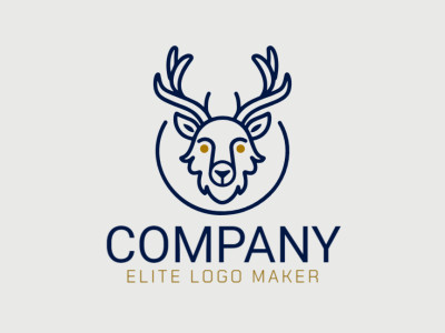 A logo of a deer with multiple lines, designed with a color combination of yellow and dark blue for a bold and striking appearance.