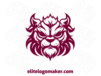 A creative logo featuring a detailed illustration of a red wild cat in an abstract style, perfect for a bold and unique brand identity.