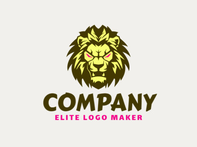 Un logo ilustrativo que representa a un león decepcionado, con tonos de marrón, rosa y amarillo que transmiten una sensación de melancolía.
