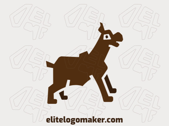 Dog logo composed of solid shapes and abstract style, the color used is brown.