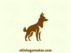 This minimalist logo features a brown dog silhouette that's instantly recognizable and timeless. The single color scheme adds a touch of elegance and simplicity to the design.