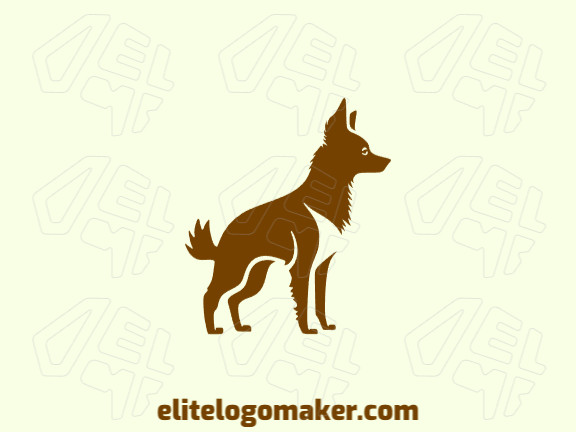 Este logotipo minimalista apresenta a silhueta de um cão marrom que é instantaneamente reconhecível e atemporal. A paleta de cores única adiciona um toque de elegância e simplicidade ao design.