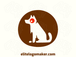 This charming mascot-style logo features a playful dog in hues of brown and red, capturing the loyalty and joyful spirit of man's best friend.