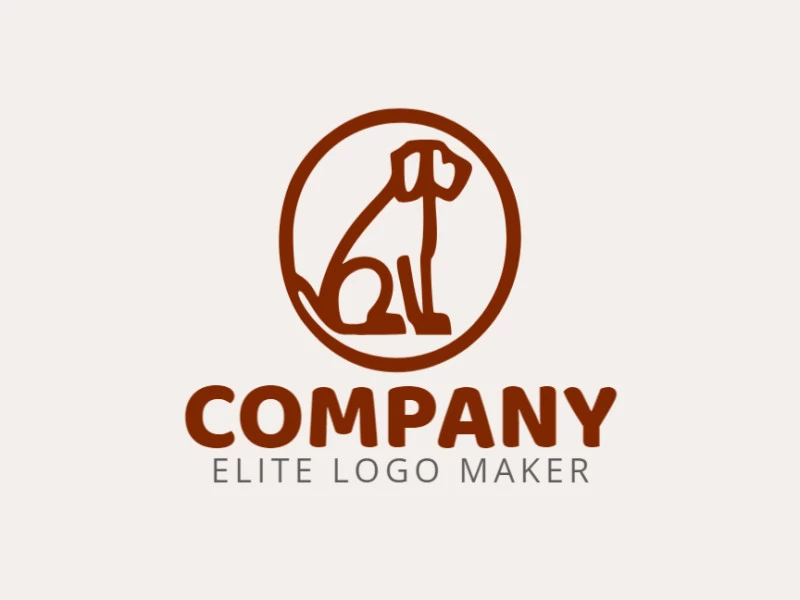 A monoline dark brown dog icon, offering a simple and timeless design for your logo.