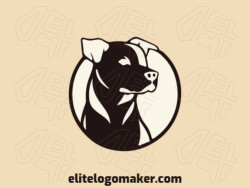 A circular logo featuring a dog in shades of brown and beige. The rounded shape and warm colors convey a friendly and approachable feel.