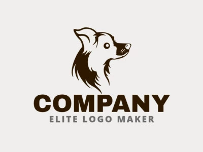 Get creative with this dog head logo in warm brown. Perfect for businesses looking to add a playful touch to their branding.