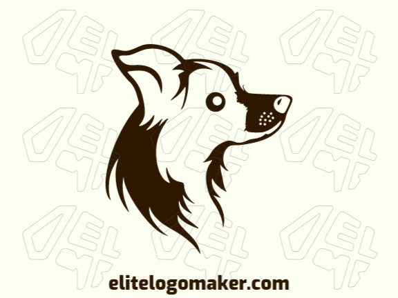 Get creative with this dog head logo in warm brown. Perfect for businesses looking to add a playful touch to their branding.