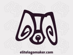 Professional logo in the shape of a dog combined with a joystick, with an abstract style, the color used was brown.