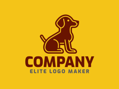 Un logotipo abstracto con un perro sentado, diseñado para una identidad de marca moderna y versátil.