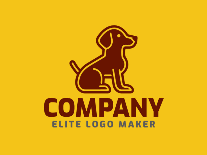 An abstract logo featuring a sitting dog, designed for a modern and versatile brand identity.