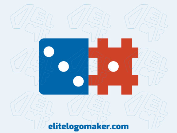 Logotipo  com a forma de um dominó combinado com uma hashtag composto por um design criativo e estilo abstrato.