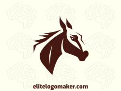 The logo was available for sale in the shape of a donkey with a minimalist design and brown color.