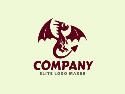 An abstract logo design portraying a dragon, evoking mystery and power in dark red tones.