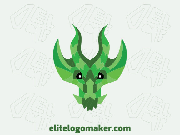 Crie um logotipo memorável para sua empresa com a forma de um dragão com estilo abstrato e design criativo.