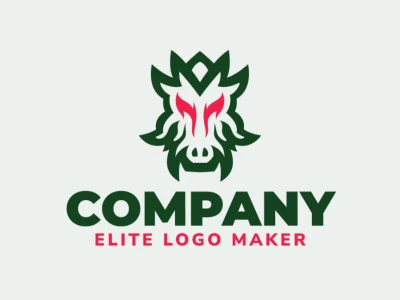 Abstract logo with a refined design, forming a dragon, the colors used was green and red.