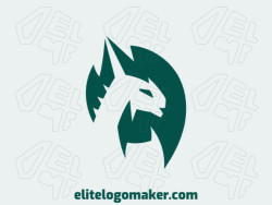 Logo in the shape of a dragon with green color, this logo is ideal for different business areas.