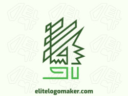 Logo template for sale in the shape of a dragon, the color used was green.
