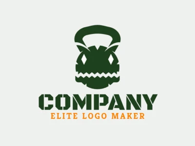 Creative logo in the shape of a dragon combined with a kettlebell, with a refined design and abstract style.