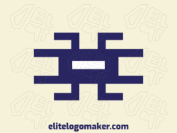 Crie um logotipo para sua empresa com a forma de uma gaveta combinado com uma hashtag, com estilo simples e cor azul.