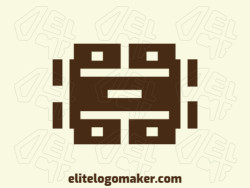Customizable logo in the shape of drawers with an abstract style, the color used was brown.