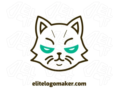 Um logotipo atraente com um desenho abstrato de um gato, combinando linhas elegantes e elementos artísticos para um design moderno e atraente.