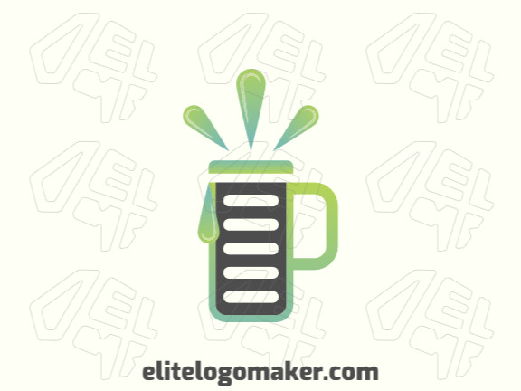 Logotipo  com a forma de um copo combinado com uma bebida composto por um design criativo e estilo gradiente.
