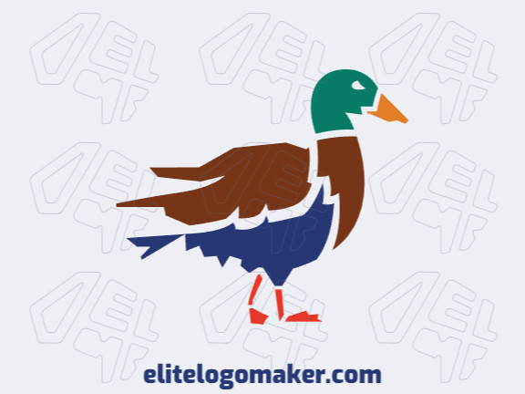 Cool logo in the shape of a duck with professional design and stylized style.