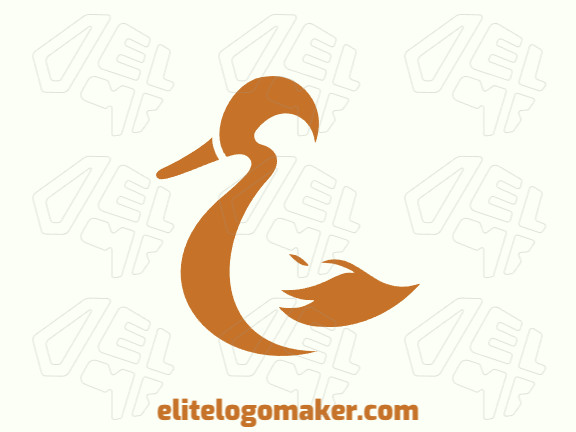 Create your own logo in the shape of a duck with a minimalist style and brown color.